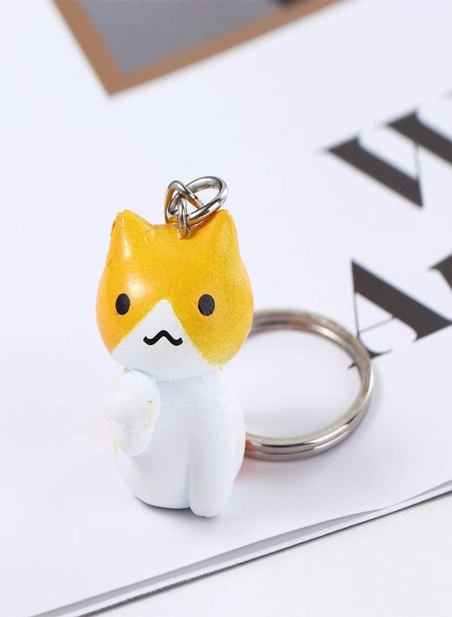 YSSZAM 1Pc Kitten Key Chain Couple Gift Fashion Lucky Cat Keychain Random Style Pendent Charm PVC Key Ring Cartoon Bag Pendant Women's Keyrings and Keychains - Image 4